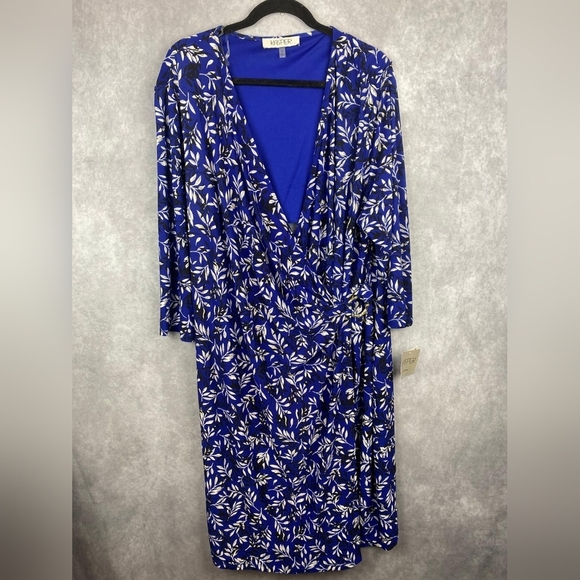Kasper Women's Signature Wrap Dress Royal blue business casual size 3X - Picture 5 of 14